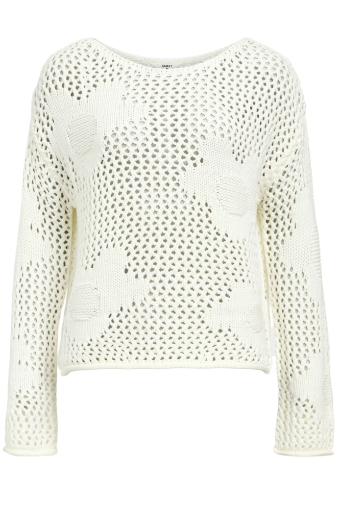 OBJBRITTA 3/4 LO KNIT PULLOVER 139 23046810 CLOUD DANCER